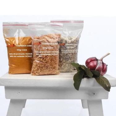 Imagem de 15 temperos mais pedidos 100g cada - chimichurri alho cebola e salsa p