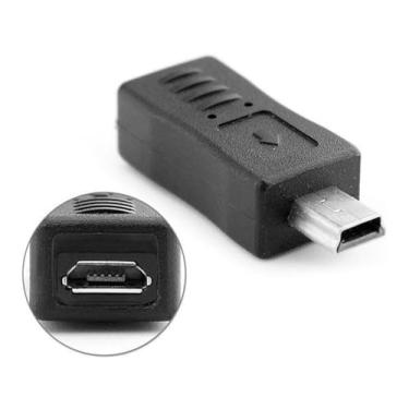Imagem de A3vsbr adaptador com conector micro b v8 fêmea pra mini b v3 macho otg