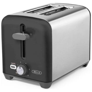 Imagem de Torradeira Elétrica 2 Fatias em Aço Inoxidável, 110V 750W, BELLA, Preta