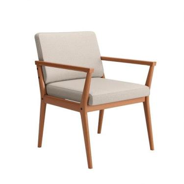 Imagem de Poltrona Malibu Areia e Madeira - Mobly