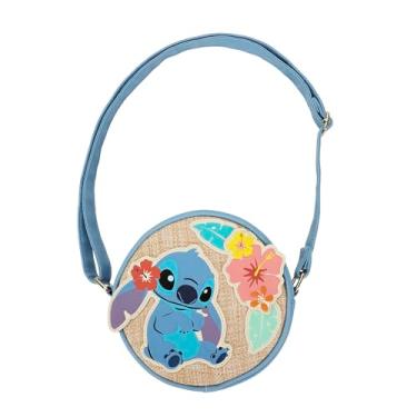 Imagem de Bioworld Bolsa transversal feminina Disney Stitch Flowers 17,5 cm