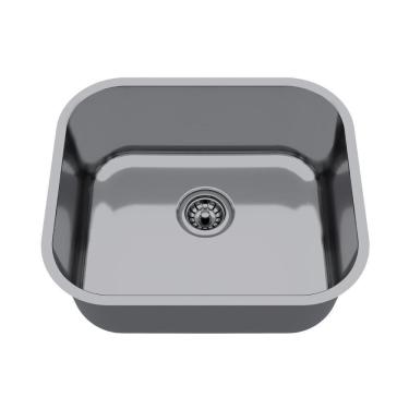 Imagem de Cuba de Inox para Cozinha N3 40x34x18cm Alto Brilho com Válvula Ghel Plus Cinza