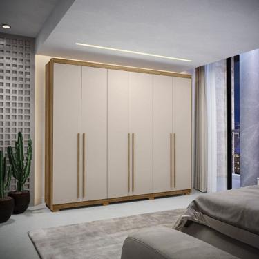Imagem de Guarda Roupa Dubai Majestic 6 Portas e 3 Gavetas Nature/Fendii - Vila Rica Móveis