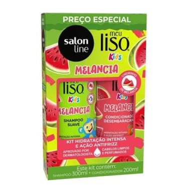 Imagem de Kit Shampoo 300ml + Condicionador 200ml Salon Line Meu Liso Kids Melan