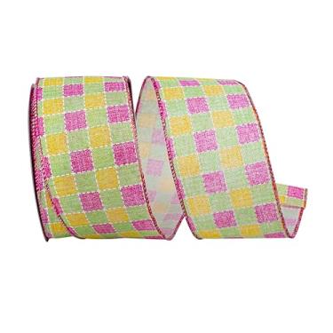 Imagem de Reliant Ribbon Fita de borda com fio xadrez estampada em tons pastéis, multi
