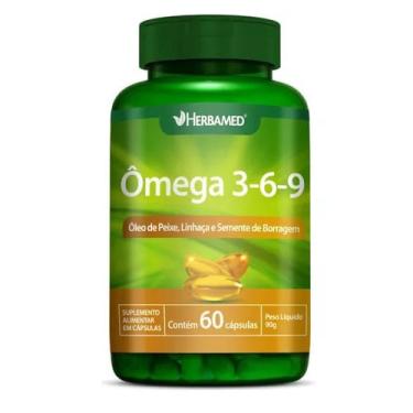Imagem de Suplemento Omega 3-6-9 Óleo de Peixe Linhaça com 60 Capsulas 90g - Herbamed