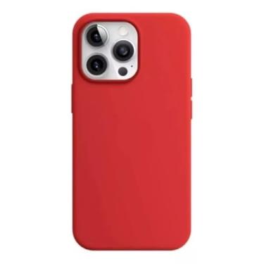 Imagem de Capa Capinha Case Para iPhone 11 a 16 Silicone Forro Aveludado Premium (Vermelho, 15 promax)