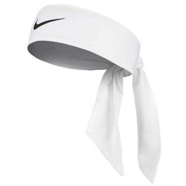 Imagem de NIKE Gravata de cabeça Dri-Fit Fury que absorve o suor - juvenil (preto) (branco)