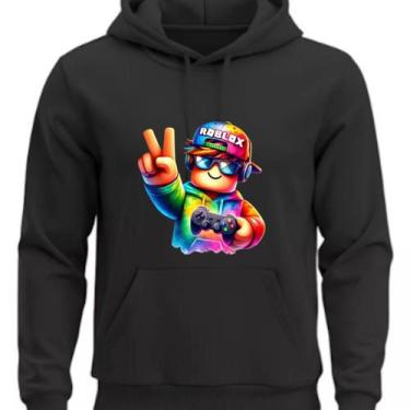 Imagem de Moletom Canguru Flanelado Com estampa do Roblox - Hardseven, Cinza, P