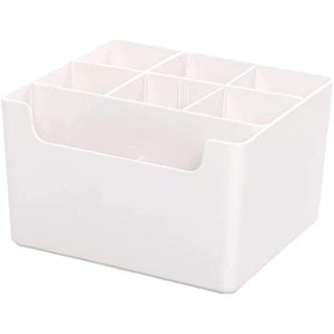 Imagem de Porta-lápis de mesa multifuncional, caixa de armazenamento destacável e fácil de limpar, porta-pincéis de maquiagem de grande capacidade (branco 1)