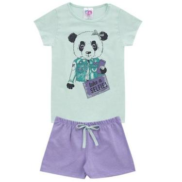 Imagem de Conjunto Verão Feminino Infantil Pandinha - KK Kids, Verde, 14