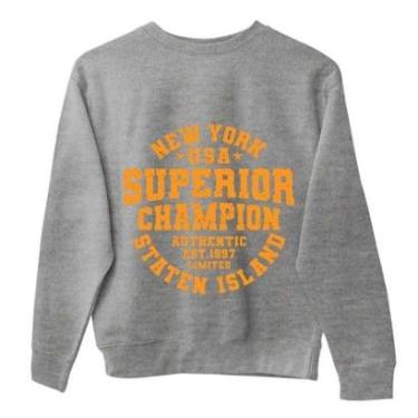 Imagem de Moletom Gola Careca Masculino Estampa New York USA Moderno Unissex Confortavel Macio Veste Bem-Unissex