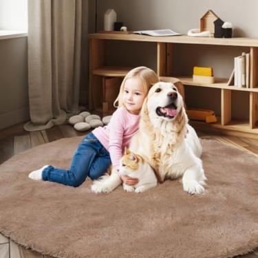 Imagem de Tapetes circulares super macios para meninas, castelo de princesa, barraca de brinquedo, 4 diâmetros, tapetes circulares para quarto de crianças, decoração de quarto de bebê, tapetes redondos felpudos