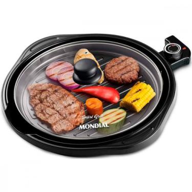 Imagem de Grill Redondo Mondial Smart Grill 1200W 220V Preta, Preto, 220V