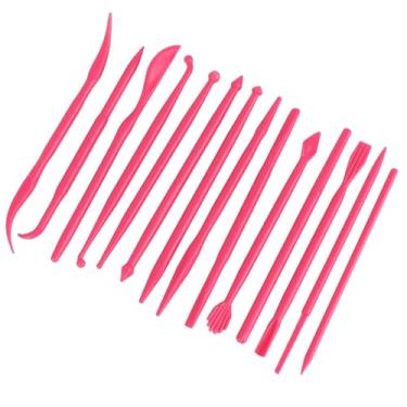 Imagem de 14PCS DIY PLÁSTICA Clay Sculping Conjunto de Barro (Rose Red)