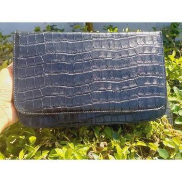 Imagem de bolsa alça de corrente luxo croco - sennamodas, Preto