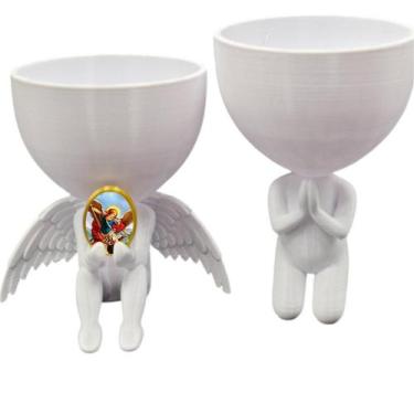 Imagem de Kit Decoração São Miguel Anjinho Relicario  Oração - Point da Fe