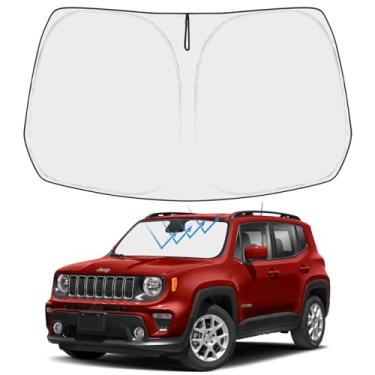 Imagem de Proadsy Ajuste personalizado Jeep Compass 2017-2024 2025 Para-brisa Sombra solar de 4 camadas dobrável frontal protetor solar blocos de viseira de sol raios UV mantêm o refrigerador do carro