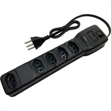 Imagem de Filtro Linha Multicraft Plastico 5 Tomadas Preto Bivolt 21435, Preto