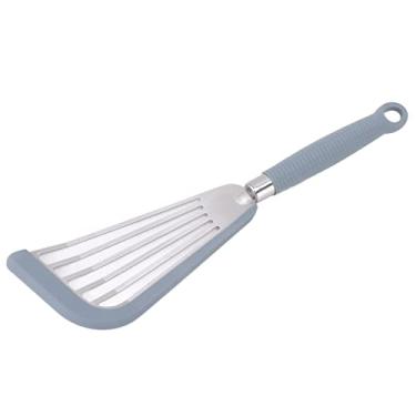 Imagem de Espátula de Silicone Espátula Com Fenda de Aço Inoxidável Torneira de Cozinha Revestimento Antiaderente Espátula para Ovo, Panqueca, Peixe, Hambúrguer (Cinza)