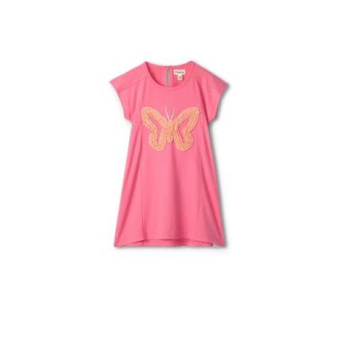 Imagem de Hatley Vestido feminino evasê (bebê/criança pequena), Borboleta rosa, 7 Anos