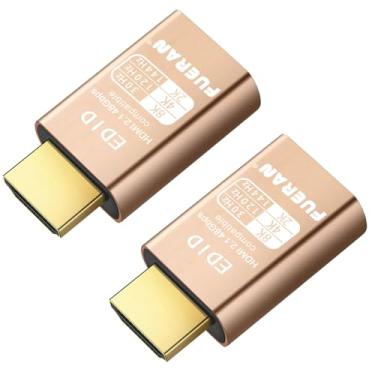 Imagem de FUERAN 8K 30Hz HDMI fictício plugue 4K EDID emulador monitor virtual, adaptador de exibição sem cabeça, suporta até 4K @120Hz, 1440/1080@144Hz hdmi emuladores falsos (8K-30Hz-2 unidades)