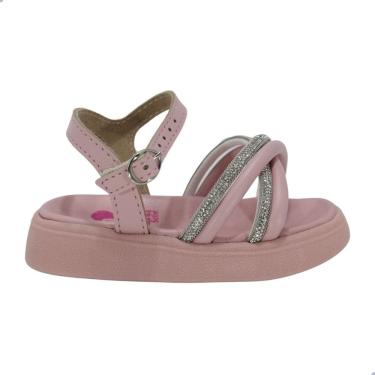 Imagem de Sandália Bebê Molekinha Com Brilho Rosa