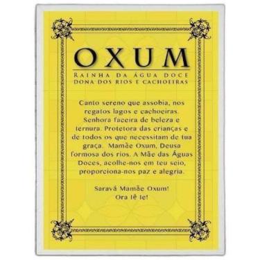 Imagem de Quadro Decorativo Oração Oxum 33X24Cm Madeira Branca