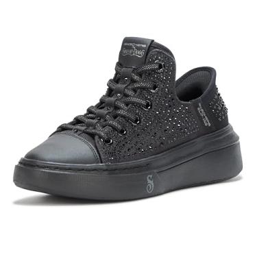 Imagem de Skechers Tênis feminino Snoop One-Rhine-Stoned Hands Free Slip-ins, Preto/preto, 40