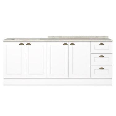 Imagem de Balcao Tampo 120 cm Balcao Cooktop 80 cm Americana Branco Calcare Henn