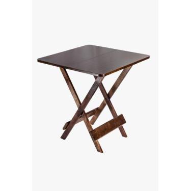 Imagem de Mesa Dobrável Para Bar 70x70 Madeira Maciça - Mobília Mix, IMBUIA
