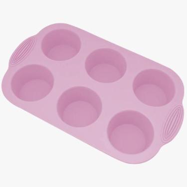 Imagem de Forma Cupcake Em Silicone 6 Cavidades Petit Gateau Rosa - Udlandia