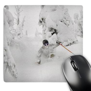 Imagem de 3dRose Mouse pad LLC 20 x 20 x 0,63 cm, pó de esqui no Whitefish Mountain Resort Montana Chuck Haney (mp_91723_1)