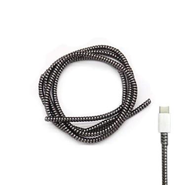 Imagem de Protetor de cabo para reparo de fios à prova de animais, protetor de cabo para animais de estimação, protetor de fone de ouvido, espiral, alívio de tensão, capa para telefone, cabo USB, 152 cm, 2