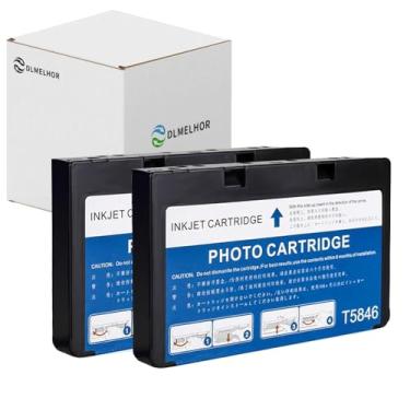 Imagem de DLMELHOR 2 cartuchos de tinta T5846 compatíveis com impressora PictureMate PM225 PM200 PM300 PM240 PM260 PM280 PM290, substituição para tinta T5846, amarelo, ciano, preto, magenta, 48 ml x 2