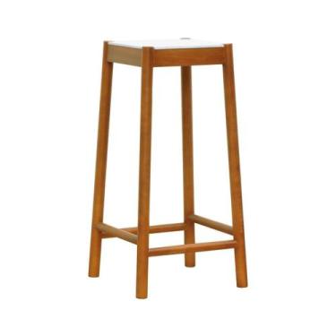 Imagem de Banco Alto Amber Madeira Maciça Assento Mdf Bp - Decorise