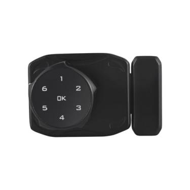 Imagem de Trava de Gabinete Inteligente, Trava Sem Chave para a Porta de Vidro, Trava de Segurança Liga de Zinco Com Língua de Travamento Espessado por 3 a 12 Mm de Madeira de Madeira (Preto)