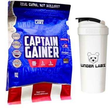 Imagem de Combo Under Labz - Hipercalórico c/Creatina e COQ10 - Captain Gainner - 3kgs - Sabor Chocolate + Coqueteleira Oficial