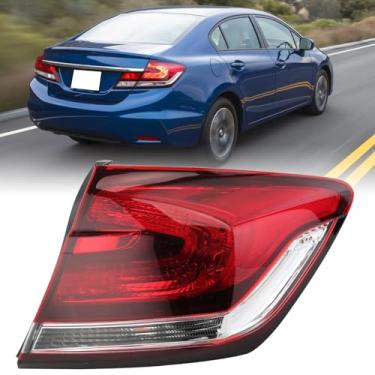 Imagem de Clidr Luz traseira externa compatível com Honda Civic Sedan de 4 portas 2013 2014 2015 substitui 33500TR0A51 HO2805102 lado direito do passageiro