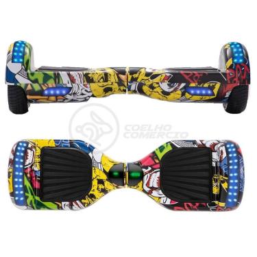 Imagem de Hoverboard Infantil Skate Elétrico Arte Urbana Led Grafite
