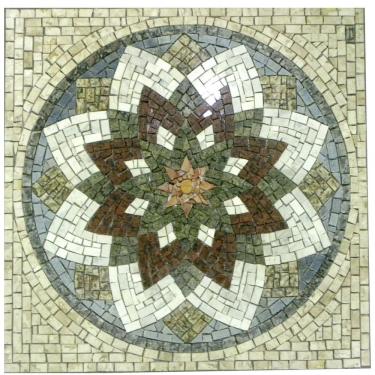 Imagem de Mandala Indiana Piso Mosaico Estrela Do Oriente Tamanho 100cm