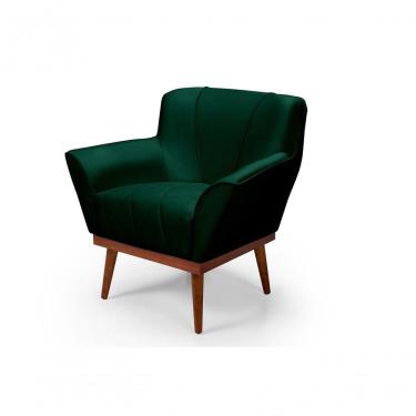 Imagem de Cadeira Poltrona Yasmin Veludo Decorativa Império Estofados Verde