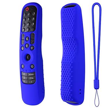 Imagem de Hi Color Capa de silicone para MR24GA/MR21GA/MR22GN/MR23GA, capa protetora compatível com LG Magic TV C2 C3 G3 OLED controle remoto Slicone com cordão (azul)