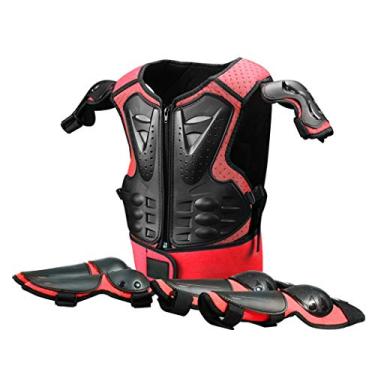Imagem de SPORTOKY Equipamento Para Motociclistas De Trilha, 5 Peças, Armadura Motocicleta, Proteção Motocross Juvenil, Meninos E Meninas, Protetor Tórax Com Cotoveleiras, Joelheiras, Quadriciclo, Skate, Kart