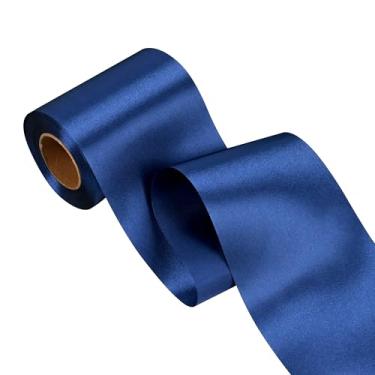 Imagem de Simplegoal Fita de cetim azul marinho 10 cm 25 metros de tecido grande fita de seda para embrulho de presente kit de cerimônia de corte grande abertura cadeira faixa mesa cabelo carro laços costura