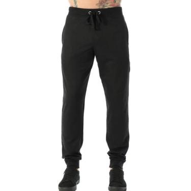 Imagem de Calça Masculina de Moletom Com Punho Anistia Preta, Preto, GG