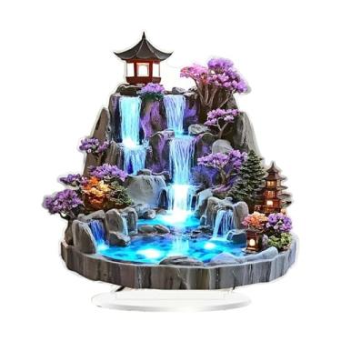 Imagem de Wswqop Decoração de fonte de água de mesa 2D, placa de mesa, artigos criativos para festas, enfeite de placa de acrílico para mesa de quarto e casa