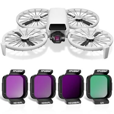 Imagem de FPVERA Kit de filtro ND para drone DJI Flip – ND16&PL, ND64&PL, ND256&PL, filtros UV com caixa de armazenamento para redução de luz, cores aprimoradas e movimento suave