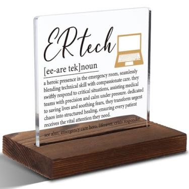 Imagem de ER Tech Appreciation Gift, placa de definição inspiradora para técnicos de emergência, presente de agradecimento para heróis de cuidados críticos, placa acrílica de mesa de 10 x 10 cm, XXD154
