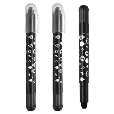 Imagem de PATIKIL Giz de cera de gel aquarela, 3 peças de giz de cera laváveis para colorir e desenhar, preto